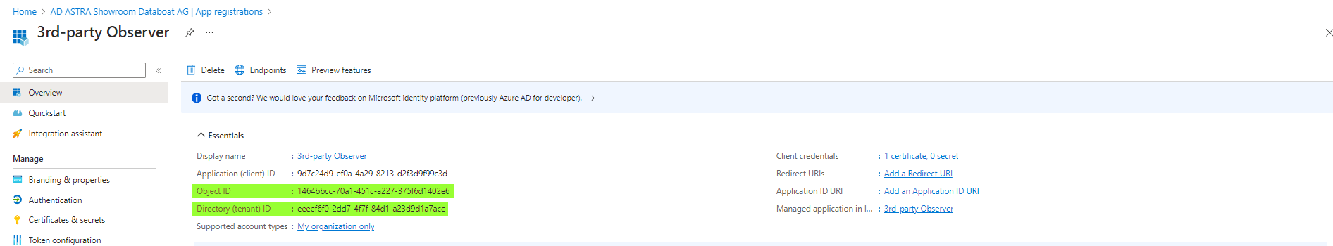 How to get the Object ID and Tenant ID from Entra ID Portal