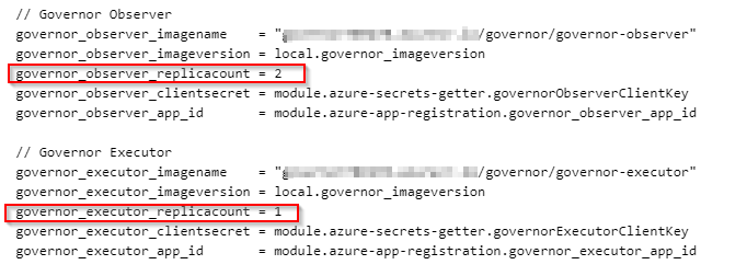 Governor executor instances