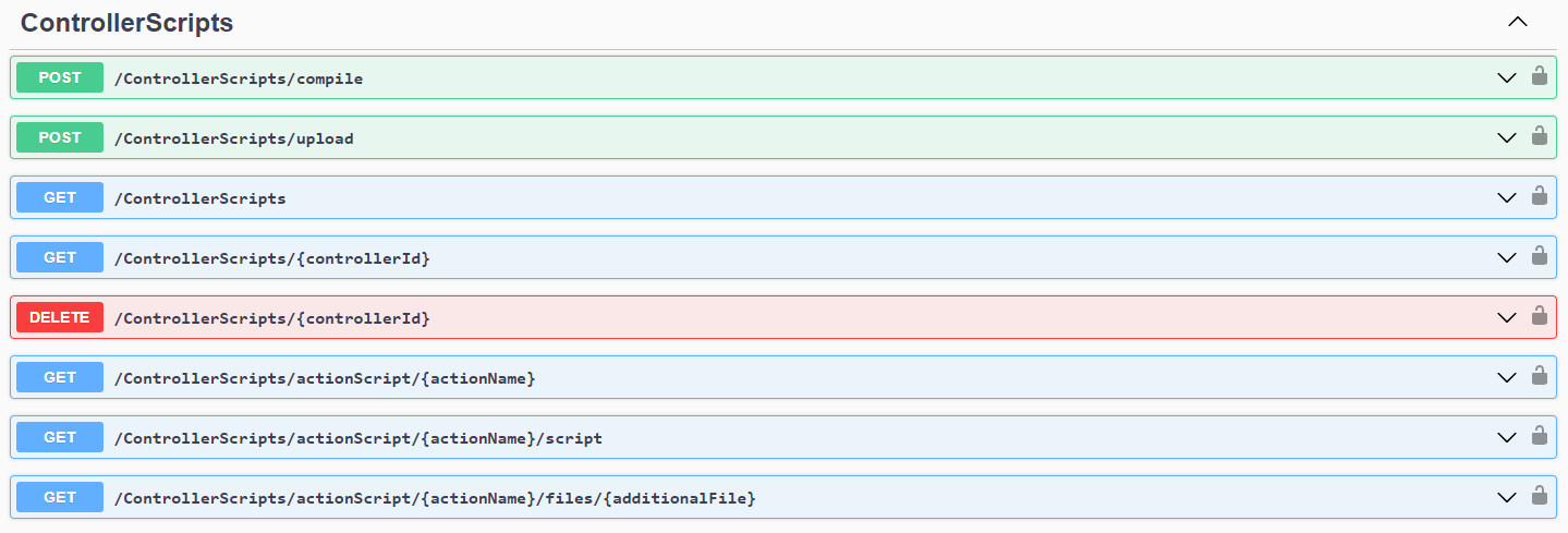 REST API Endpoints for Controller Script Management
