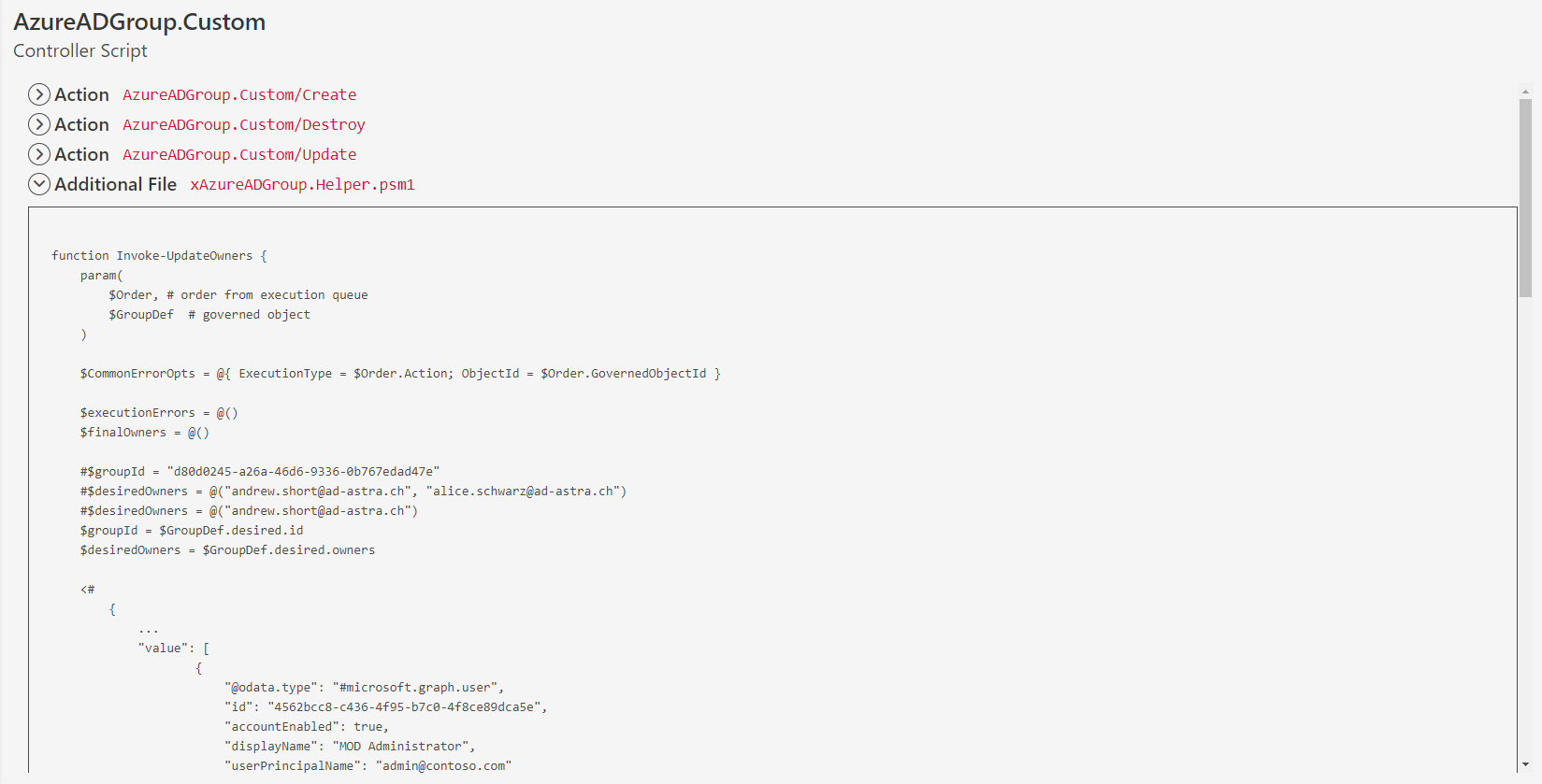 Controller Script Detail Page