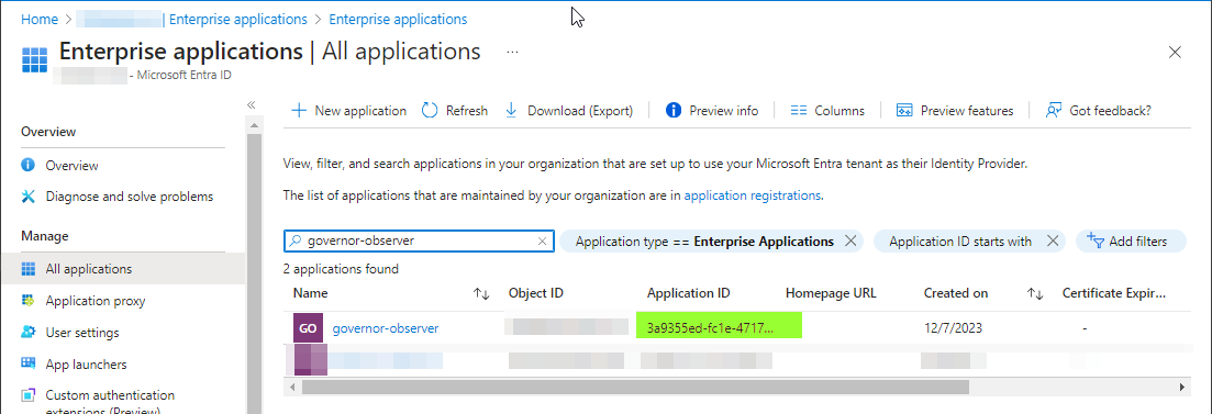 Check out the Enterprise Application in Entra ID Admin Portal