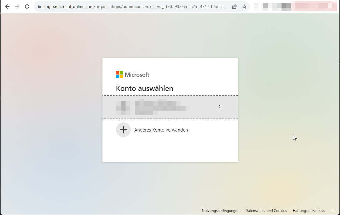 Login to grant admin consent