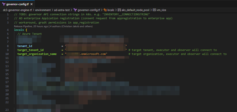 Tweak governor-config.tf to
